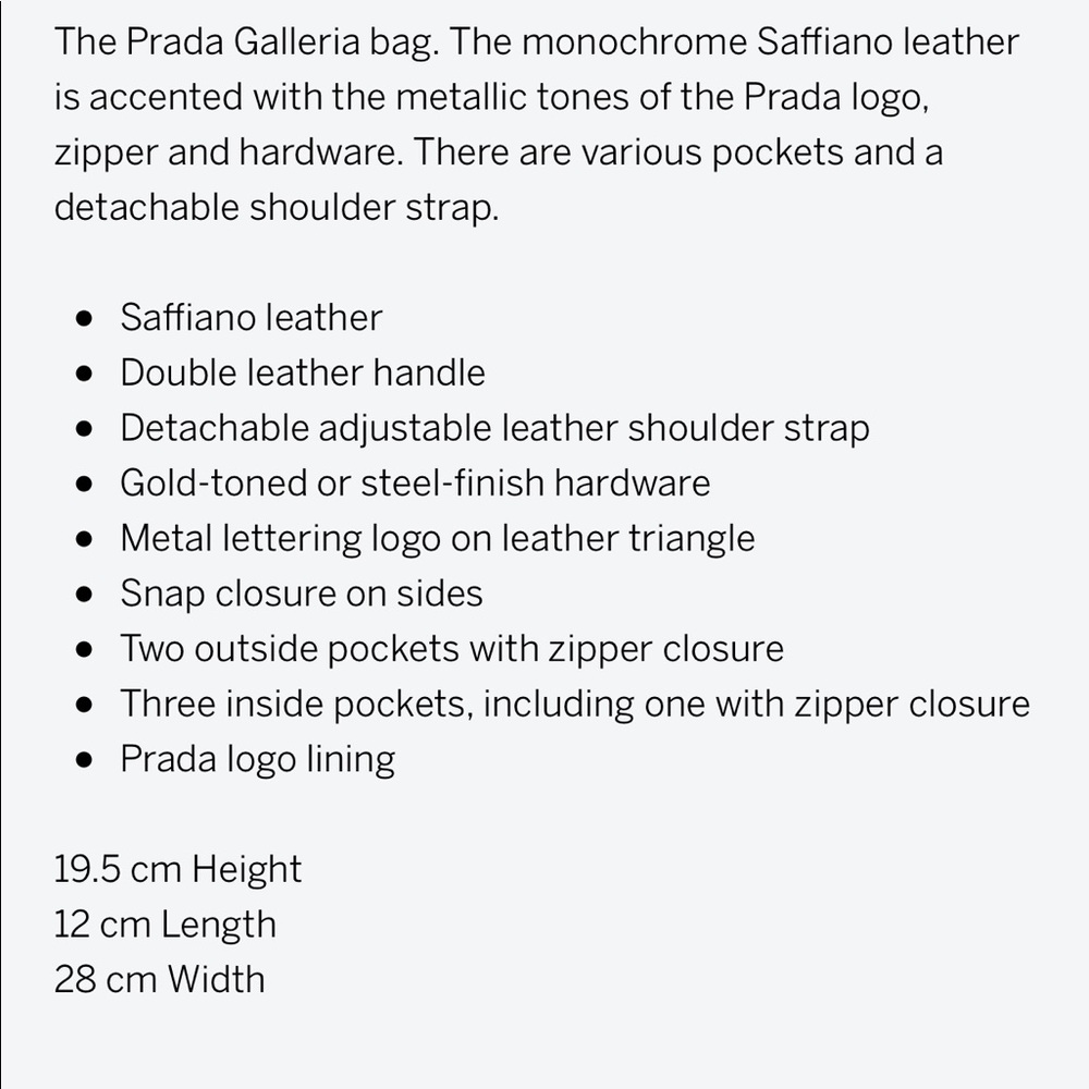 Prada Galleria Small Saffiano Leather Bag - Picture 9 of 9